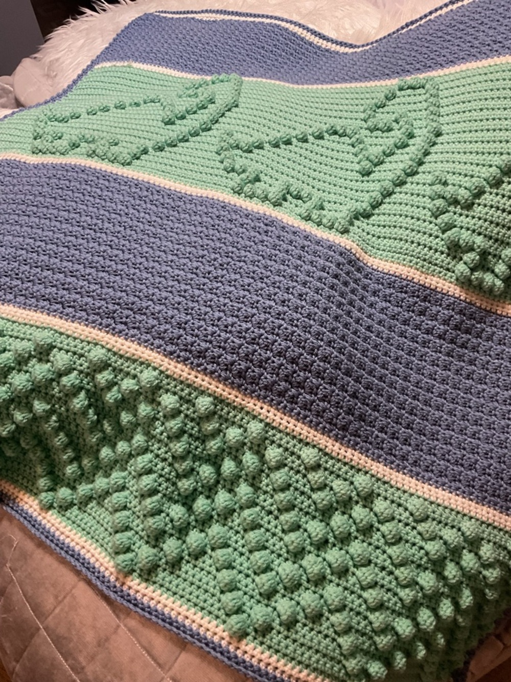 Handmade Crochet Dinosaur Baby Blanket